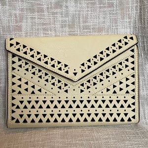 🌼 Melie Bianco Vegan Leather Laser Cut Clutch 🌼